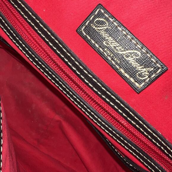 Dooney and Bourke Black Saffiano Leather Tote Handbag Red Interior Classic EUC - Picture 9 of 12